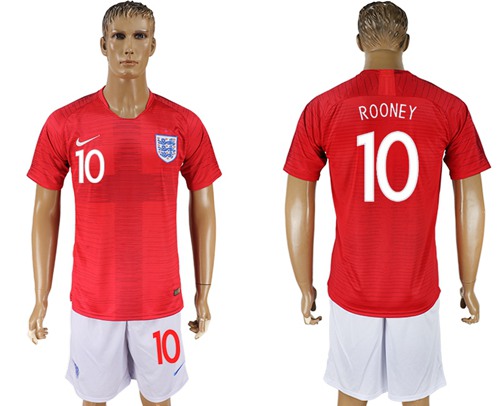 England #10 Rooney Away Soccer Country Jersey
